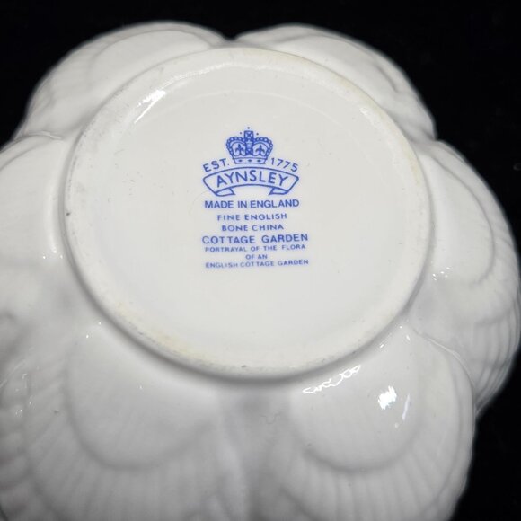 Aynsley Cottage Garden Bone China Bowl Floral Scalloped Butterfly Design - Picture 5 of 7